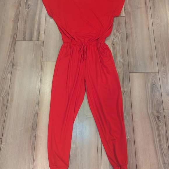 Pants - Women's Red Jumpsuit